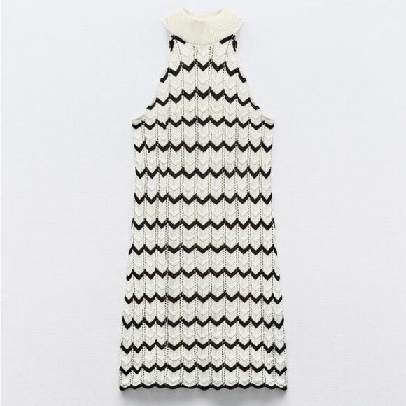 ZARA BLOGGER FAVORITE STRIPED KNIT MINI DRESS - Picture 12 of 16